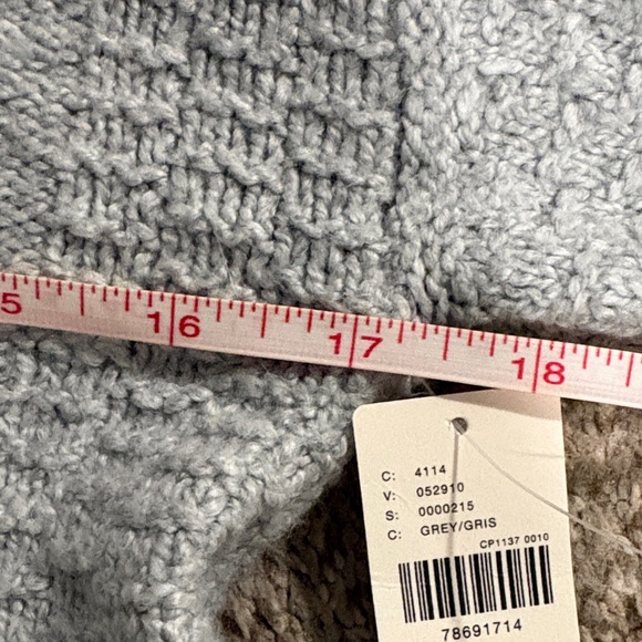 Mauve Anthropologie Gray Cable Knit Layered Shirt Sweater - Picture 13 of 15